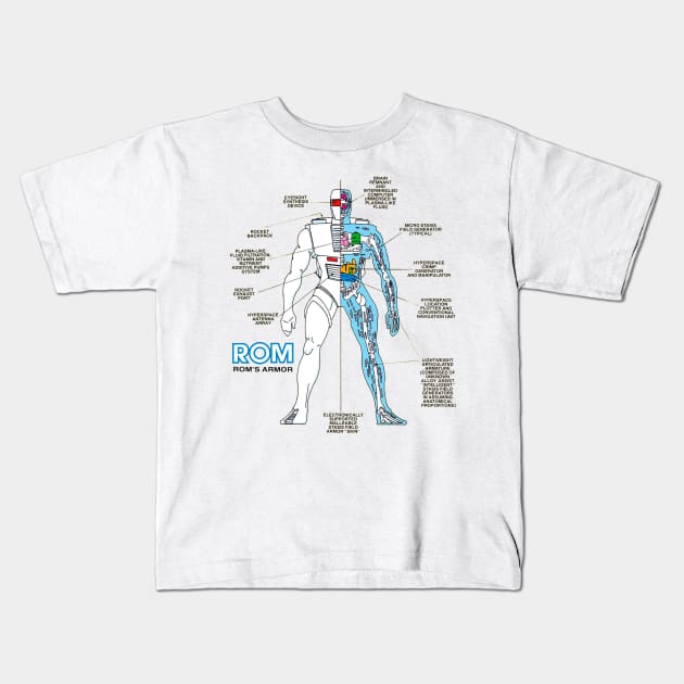 rom body armor Kids T-Shirt by UNDER THE QUARTER